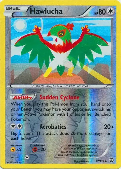 Hawlucha [Reverse Holo] - Pokemon Steam Siege #97