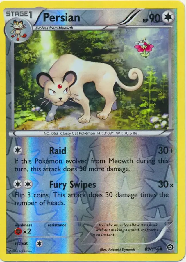 Persian [Reverse Holo] - Pokemon Steam Siege #89