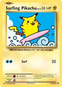 Surfing Pikachu 111 - Pokemon Evolutions
