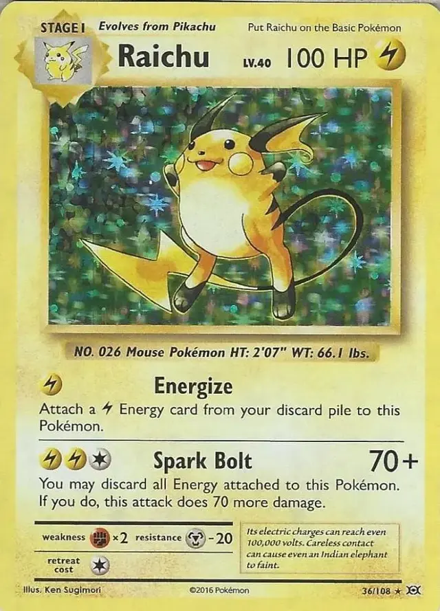 Raichu [Holo] - Pokemon Evolutions #36