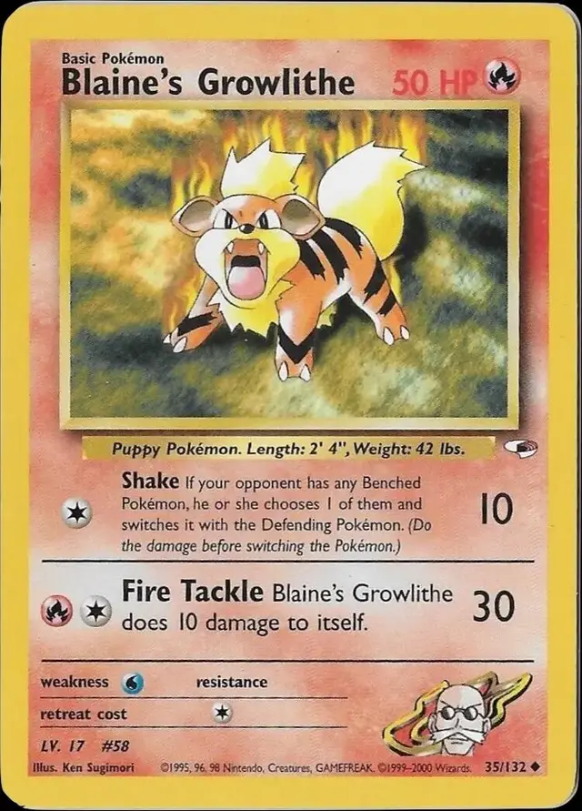 Blaine's Growlithe - Pokemon Gym Heroes #35