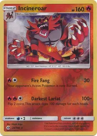 Incineroar [Reverse Holo] - Pokemon Sun & Moon #26