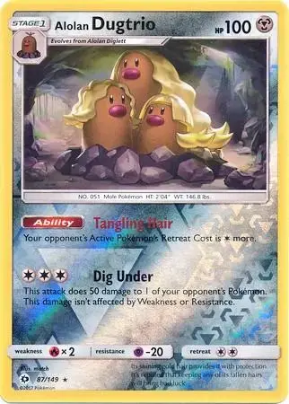 Alolan Dugtrio [Reverse Holo] - Pokemon Sun & Moon #87