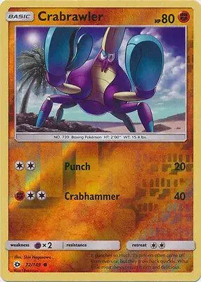Crabrawler [Reverse Holo] - Pokemon Sun & Moon #72