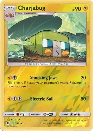 Charjabug [Reverse Holo] - Pokemon Sun & Moon #51