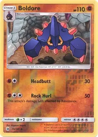 Boldore [Reverse Holo] - Pokemon Sun & Moon #70