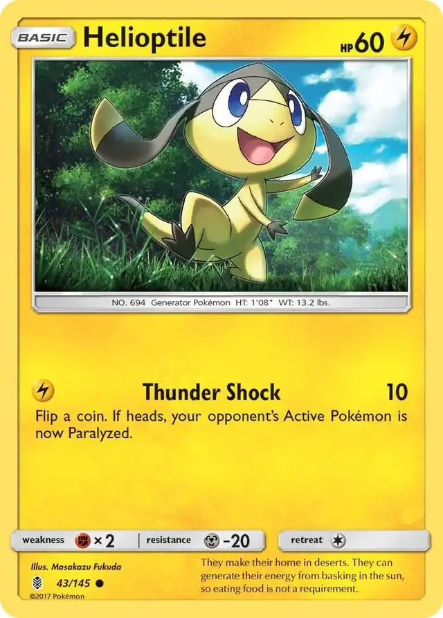 Helioptile - Pokemon Guardians Rising #43