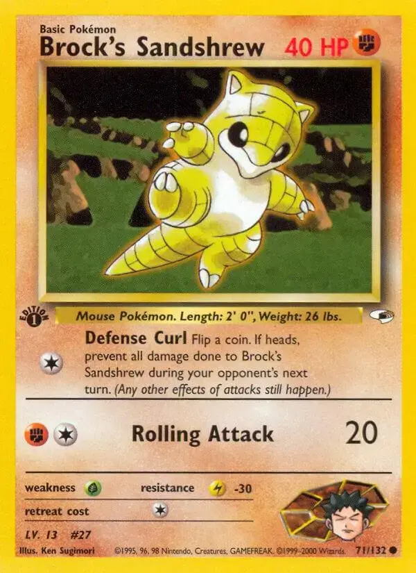 Brock's Sandshrew [1st Edition] - Pokemon Gym Heroes #71
