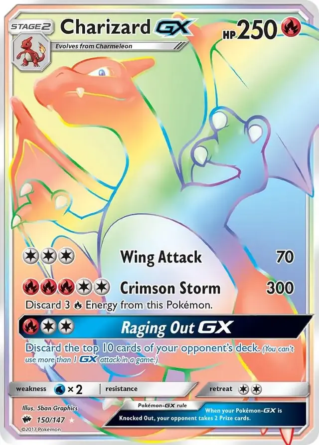 Pokemon Burning Shadows set - most valuable card artwork (Charizard GX)
