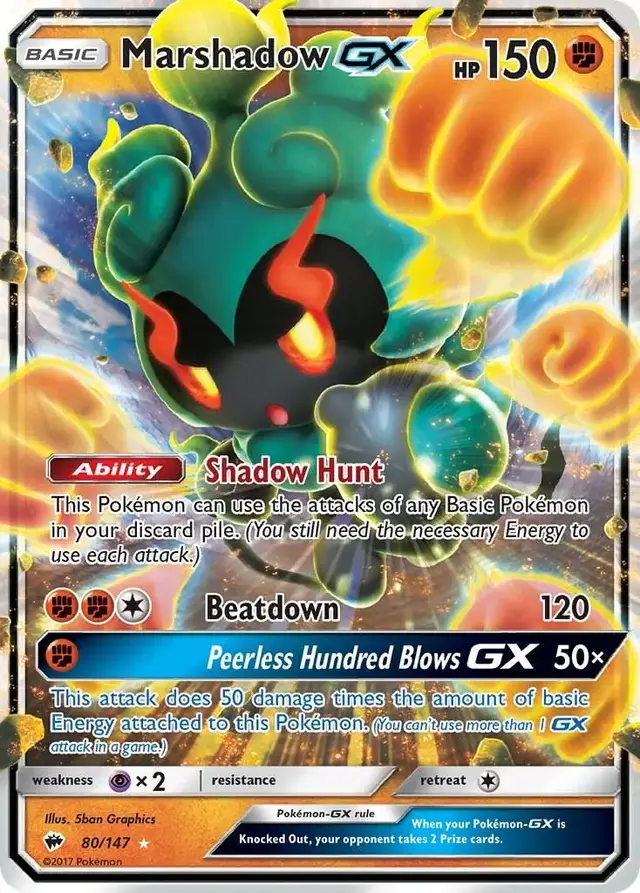 Marshadow GX - Pokemon Burning Shadows #80