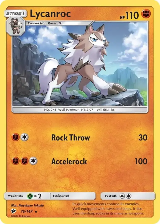 Lycanroc - Pokemon Burning Shadows #76