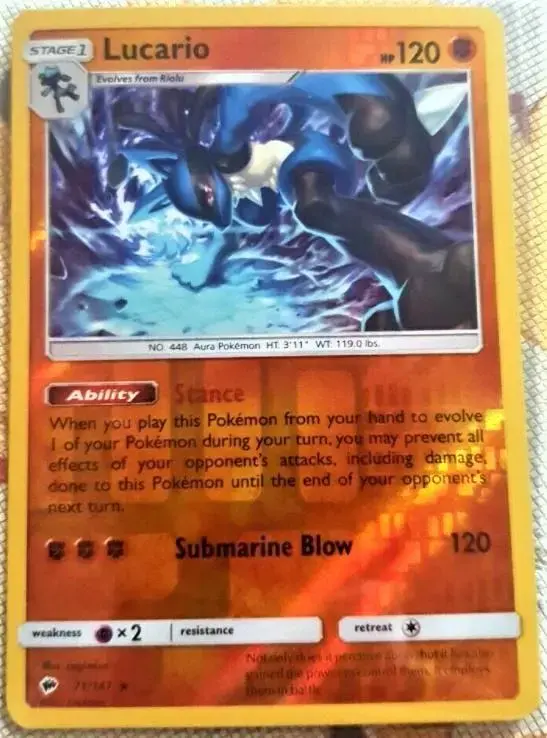 Lucario [Reverse Holo] - Pokemon Burning Shadows #71
