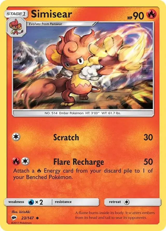 Simisear - Pokemon Burning Shadows #23