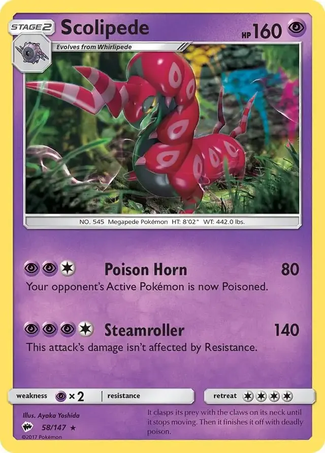 Scolipede - Pokemon Burning Shadows #58