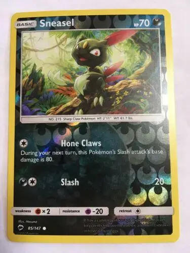 Sneasel [Reverse Holo] - Pokemon Burning Shadows #85
