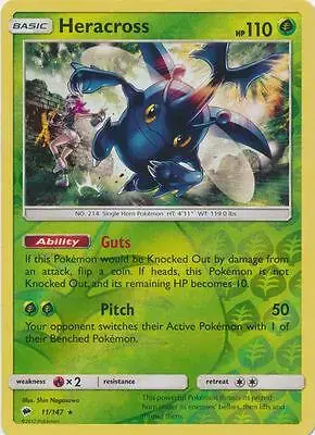 Heracross [Reverse Holo] - Pokemon Burning Shadows #11