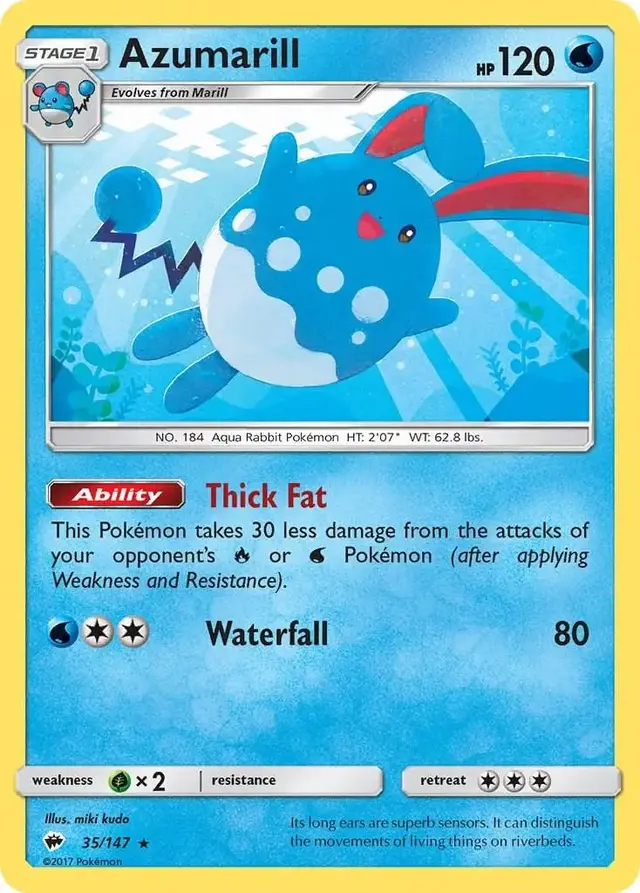 Azumarill - Pokemon Burning Shadows #35