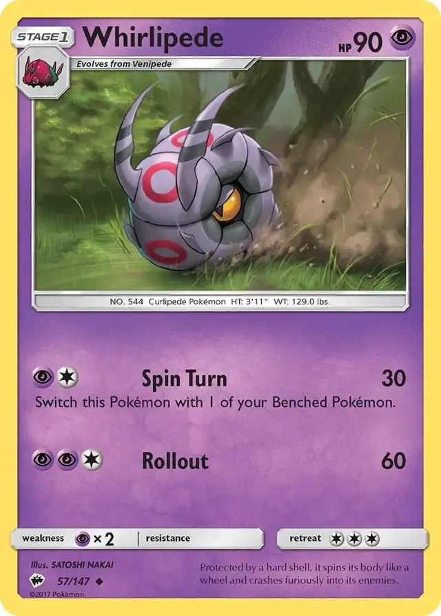 Whirlipede - Pokemon Burning Shadows #57