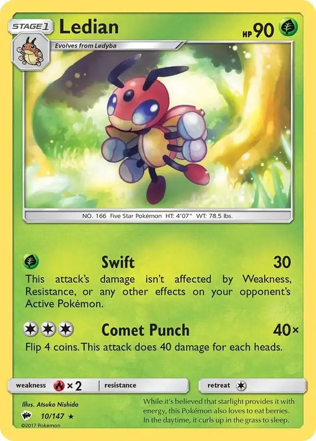 Ledian - Pokemon Burning Shadows #10