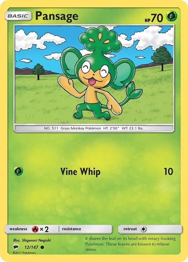 Pansage - Pokemon Burning Shadows #12
