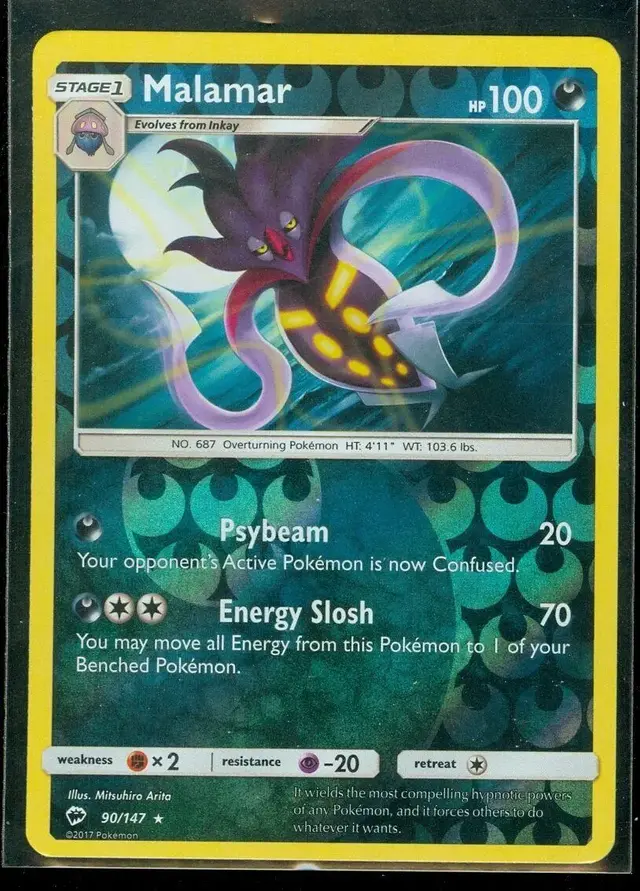 Malamar [Reverse Holo] - Pokemon Burning Shadows #90