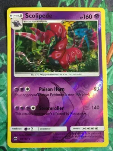 Scolipede [Reverse Holo] - Pokemon Burning Shadows #58