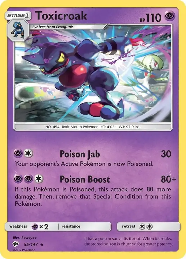 Toxicroak - Pokemon Burning Shadows #55