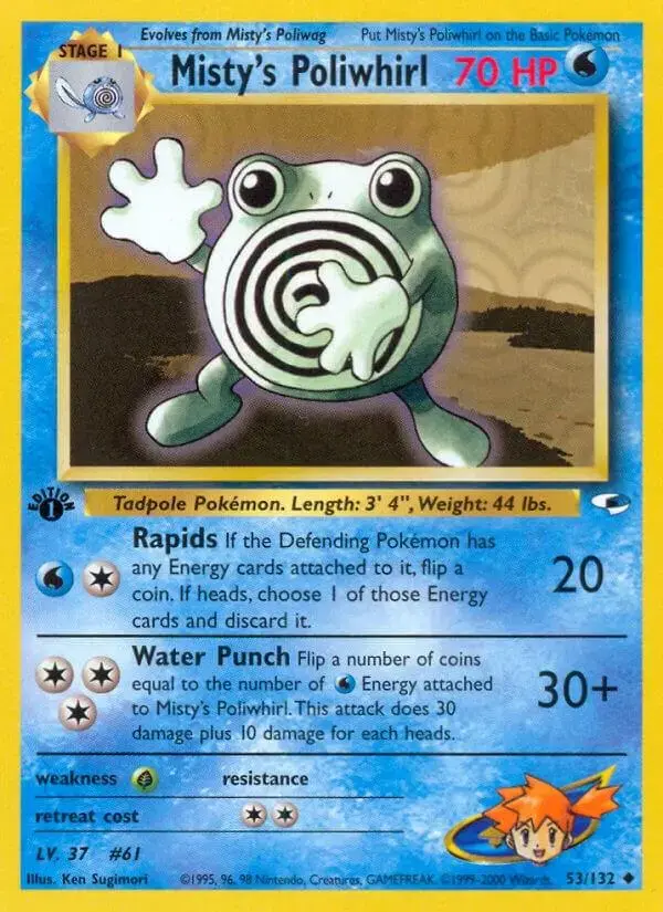 Misty's Poliwhirl [1st Edition] - Pokemon Gym Heroes #53