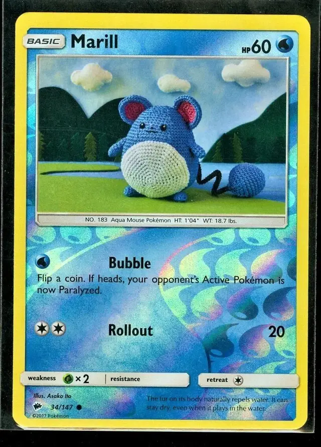Marill [Reverse Holo] - Pokemon Burning Shadows #34