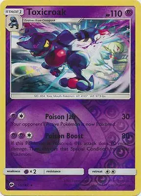 Toxicroak [Reverse Holo] - Pokemon Burning Shadows #55
