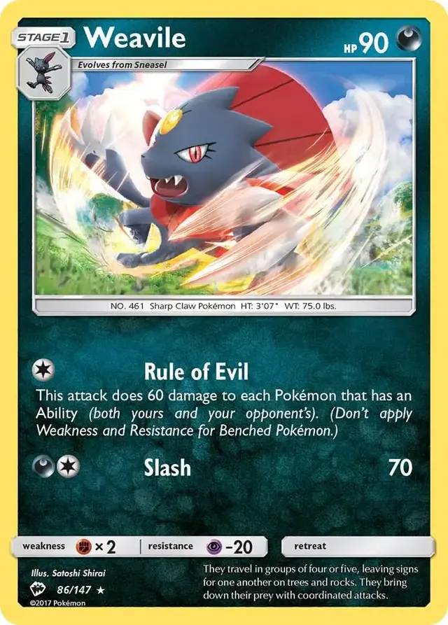 Weavile - Pokemon Burning Shadows #86