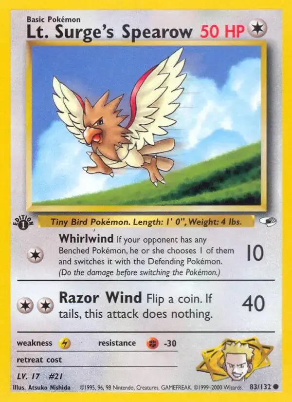 Lt. Surge's Spearow [1st Edition]