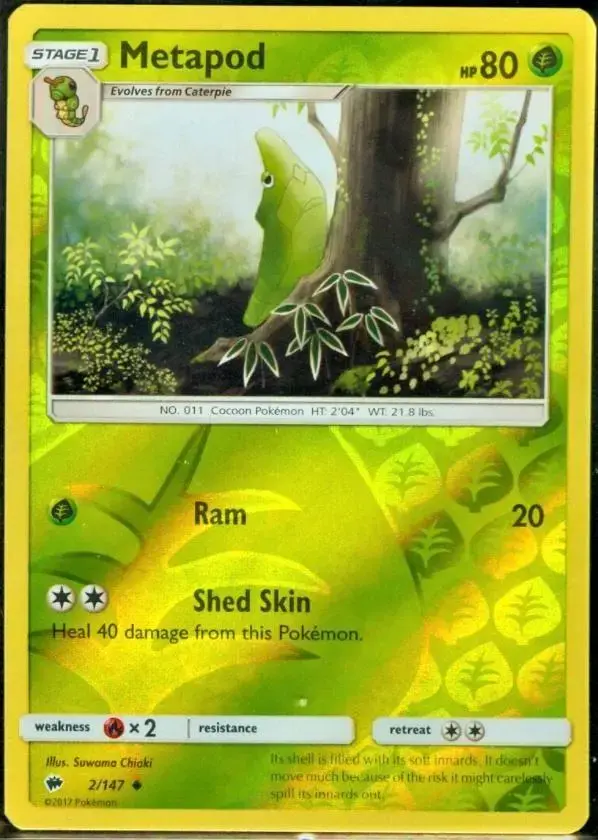 Metapod [Reverse Holo] - Pokemon Burning Shadows #2
