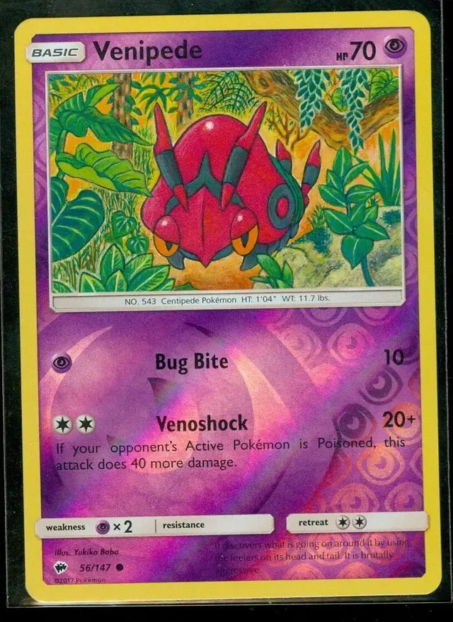 Venipede [Reverse Holo] - Pokemon Burning Shadows #56