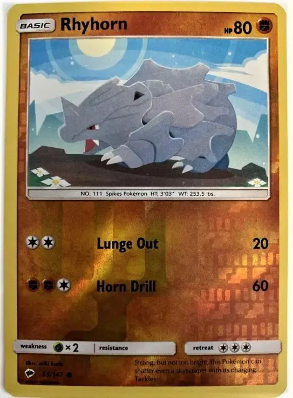 Rhyhorn [Reverse Holo] - Pokemon Burning Shadows #65