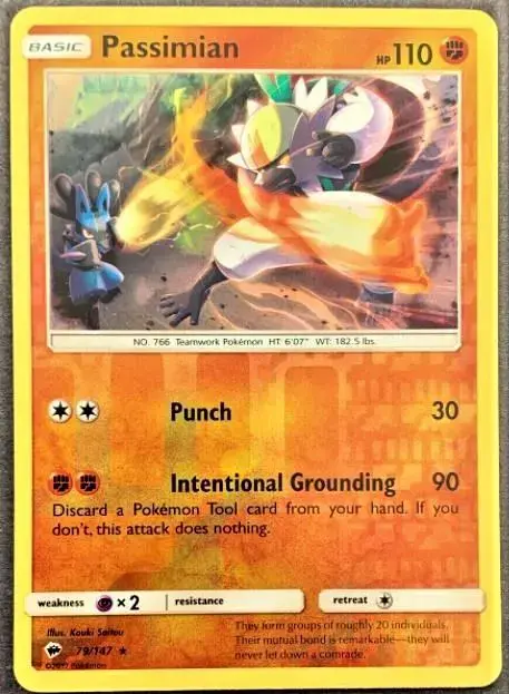 Passimian [Reverse Holo] - Pokemon Burning Shadows #79
