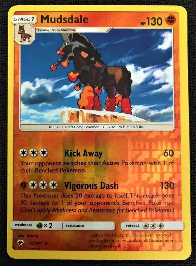 Mudsdale [Reverse Holo] - Pokemon Burning Shadows #78