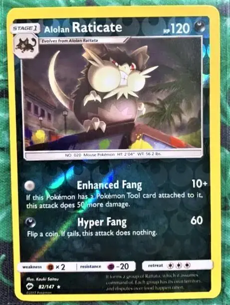 Alolan Raticate [Reverse Holo] - Pokemon Burning Shadows #82