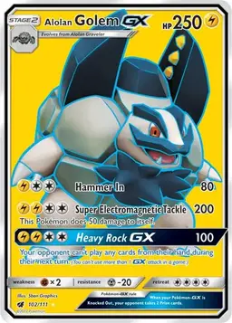 Alolan Golem GX 102 - Pokemon Crimson Invasion