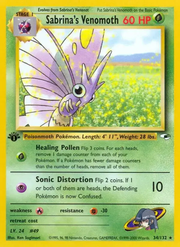 Sabrina's Venomoth [1st Edition] - Pokemon Gym Heroes #34