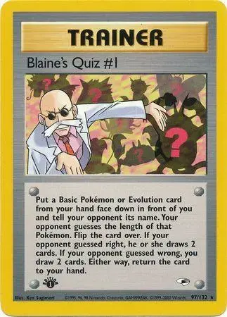 Blaine's Quiz [1st Edition] - Pokemon Gym Heroes #1