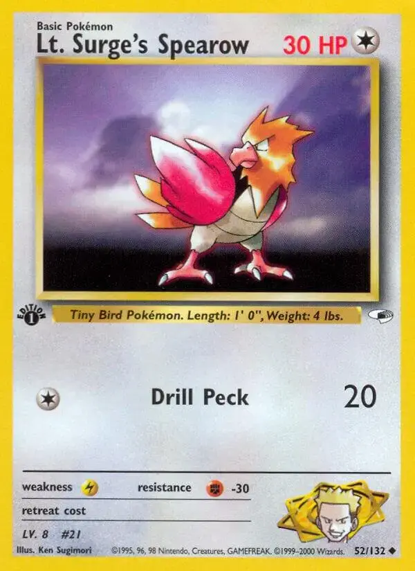 Lt. Surge's Spearow [1st Edition]