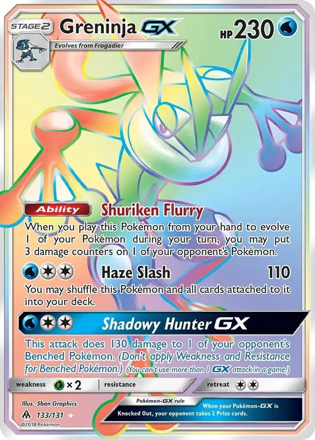 Pokemon Forbidden Light set - most valuable card artwork (Greninja-GX)