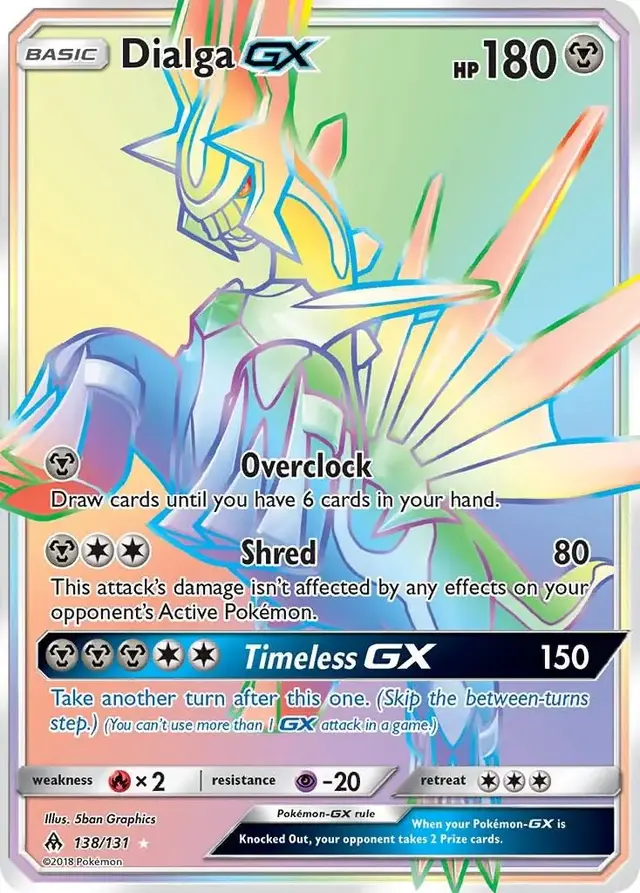 Pokemon Forbidden Light set - most valuable card artwork (Dialga GX)