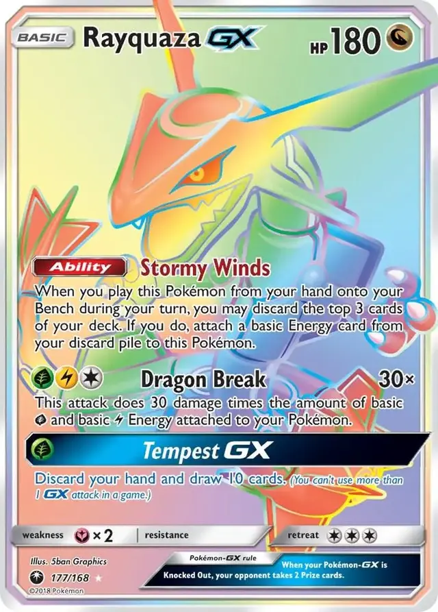 Pokemon Celestial Storm set - most valuable card artwork (Rayquaza GX)
