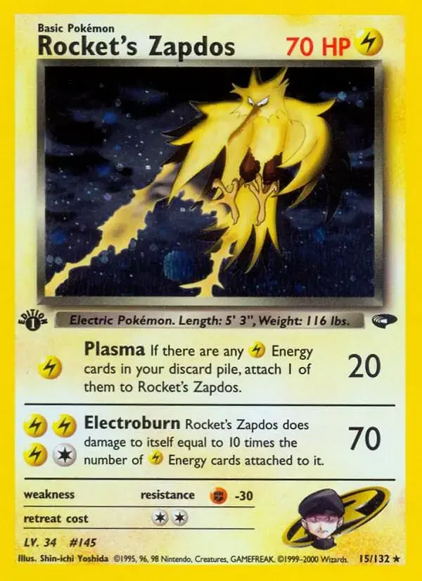 Rocket's Zapdos [1st Edition] - Pokemon Gym Challenge #15