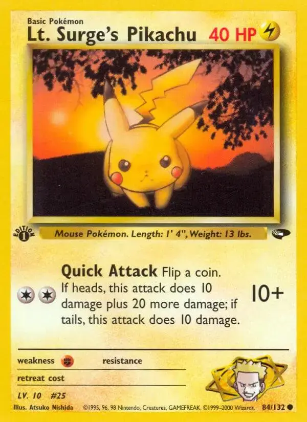 Lt. Surge's Pikachu [1st Edition] - Pokemon Gym Challenge #84