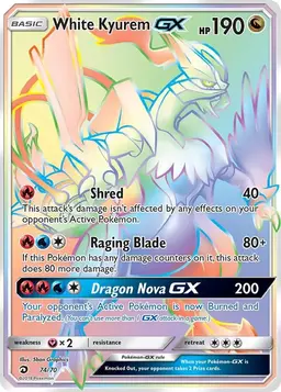 White Kyurem GX #74 - Pokemon Dragon Majesty