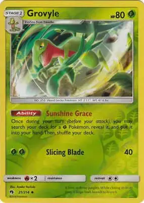 Grovyle [Reverse Holo] - Pokemon Lost Thunder #21