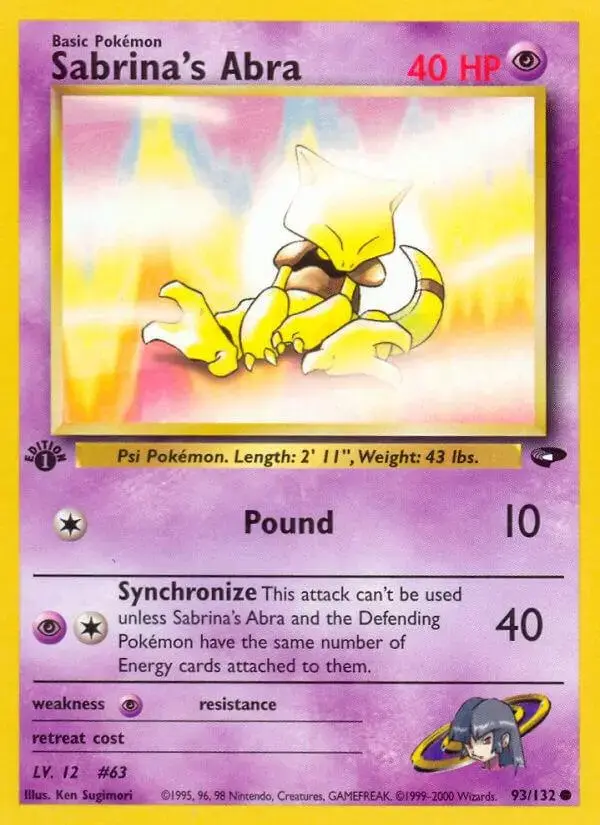 Sabrina's Abra [1st Edition] - Pokemon Gym Challenge #93